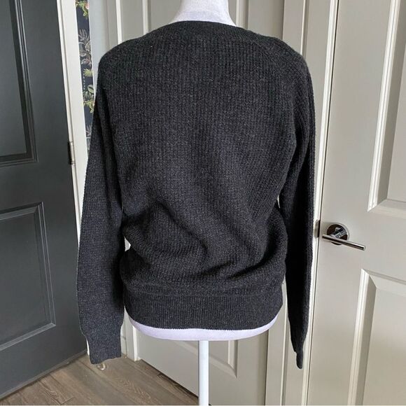 Splendid Charcoal Gray 100% Cashmere Ribbed Knit Sweater Size S - Picture 4 of 7
